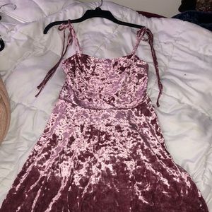 Pink velvet dress